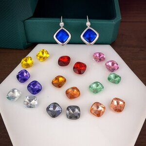 Joan Rivers Interchangeable Earring Set of 10 Colors - Silver Tone